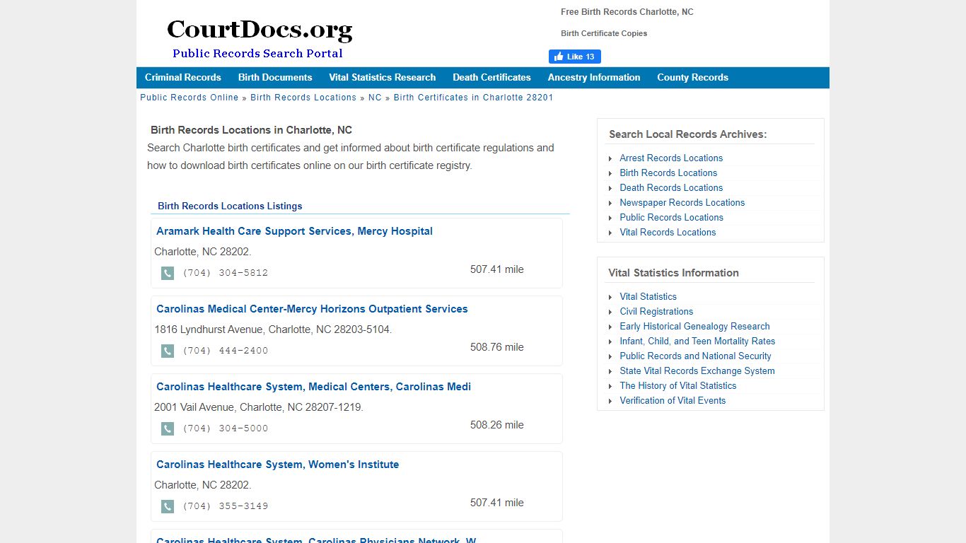 Free Birth Records Charlotte, NC - Birth Certificate Copies - CourtDocs.org